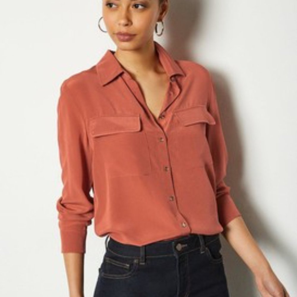 Equipment Women's Button Down Shirt in Rust